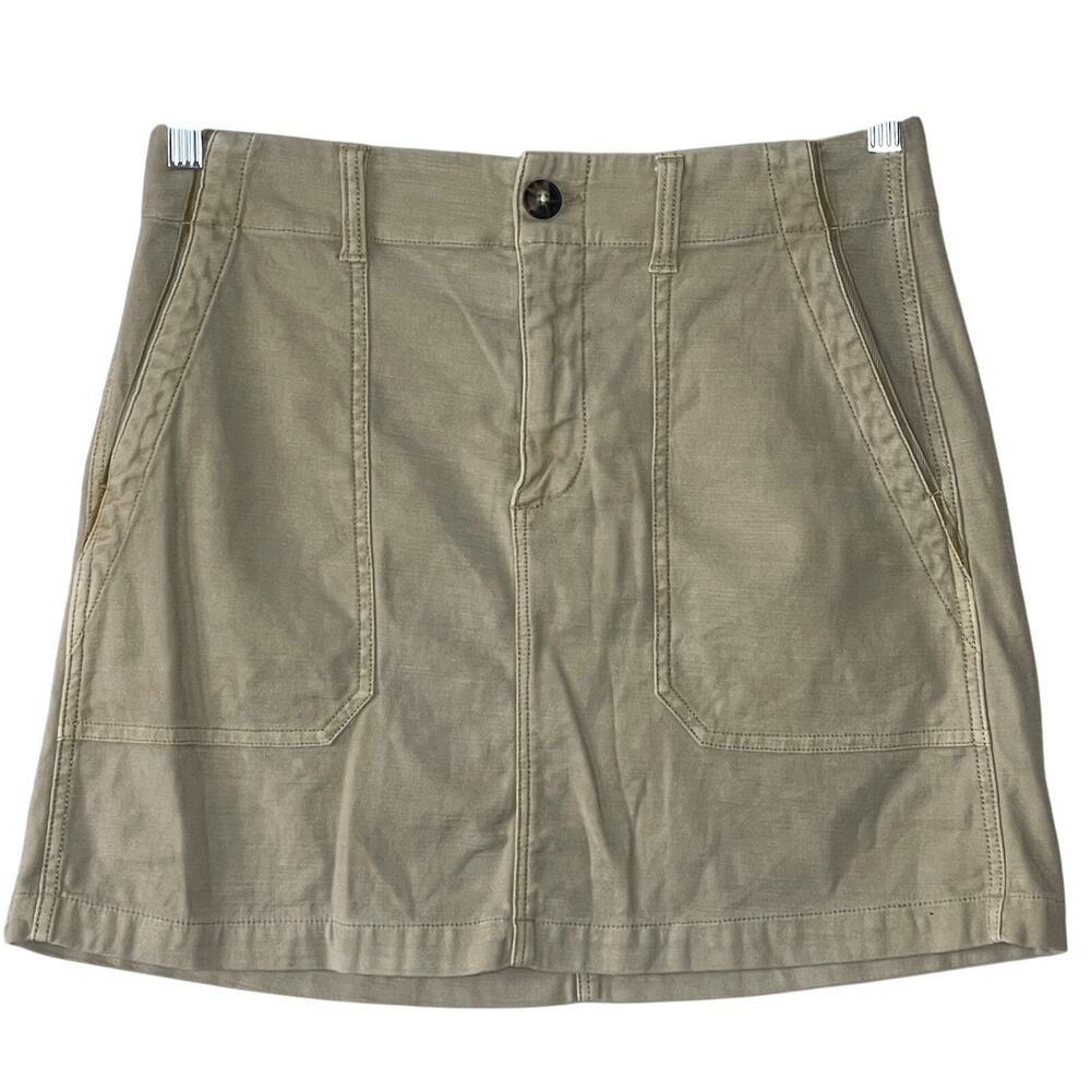 Fahertyโ Women's Cotton Stretch Utility Pockets Surplus Mini Skirt Size 8